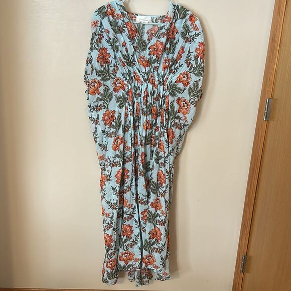 By Anthropologie V-Neck Floral Kaftan OS - Picture 3 of 7